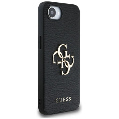 Tok Apple iPhone 16e-hez, Guess, 4G Grained Big and Classic Logo, Fekete