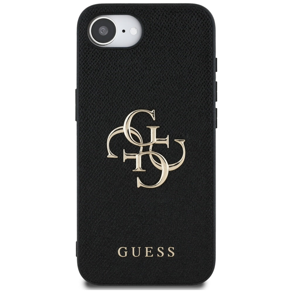 Tok Apple iPhone 16e-hez, Guess, 4G Grained Big and Classic Logo, Fekete