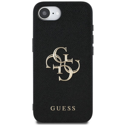 Tok Apple iPhone 16e-hez, Guess, 4G Grained Big and Classic Logo, Fekete