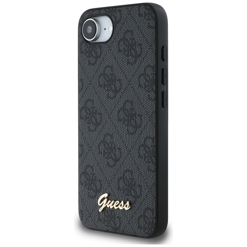 Tok a Apple iPhone 16e-hez, Guess, 4G Script Logo, Fekete