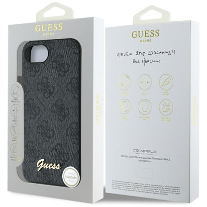 Tok a Apple iPhone 16e-hez, Guess, 4G Script Logo, Fekete