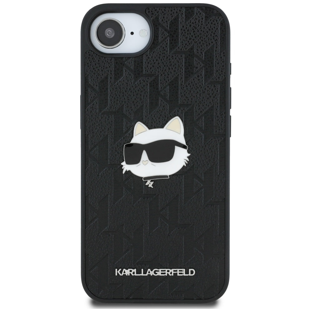 Tok Apple iPhone 16e-hez, Karl Lagerfeld, Monogram Choupette's Head, Fekete