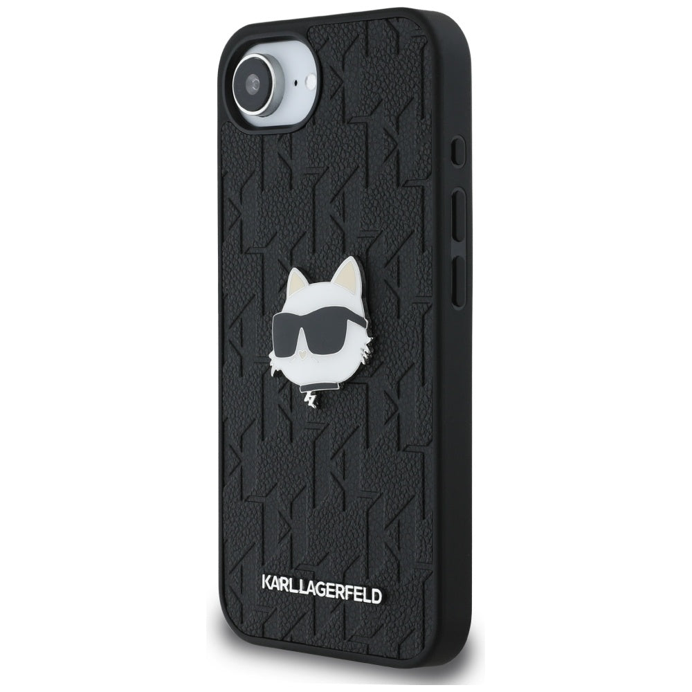 Tok Apple iPhone 16e-hez, Karl Lagerfeld, Monogram Choupette's Head, Fekete