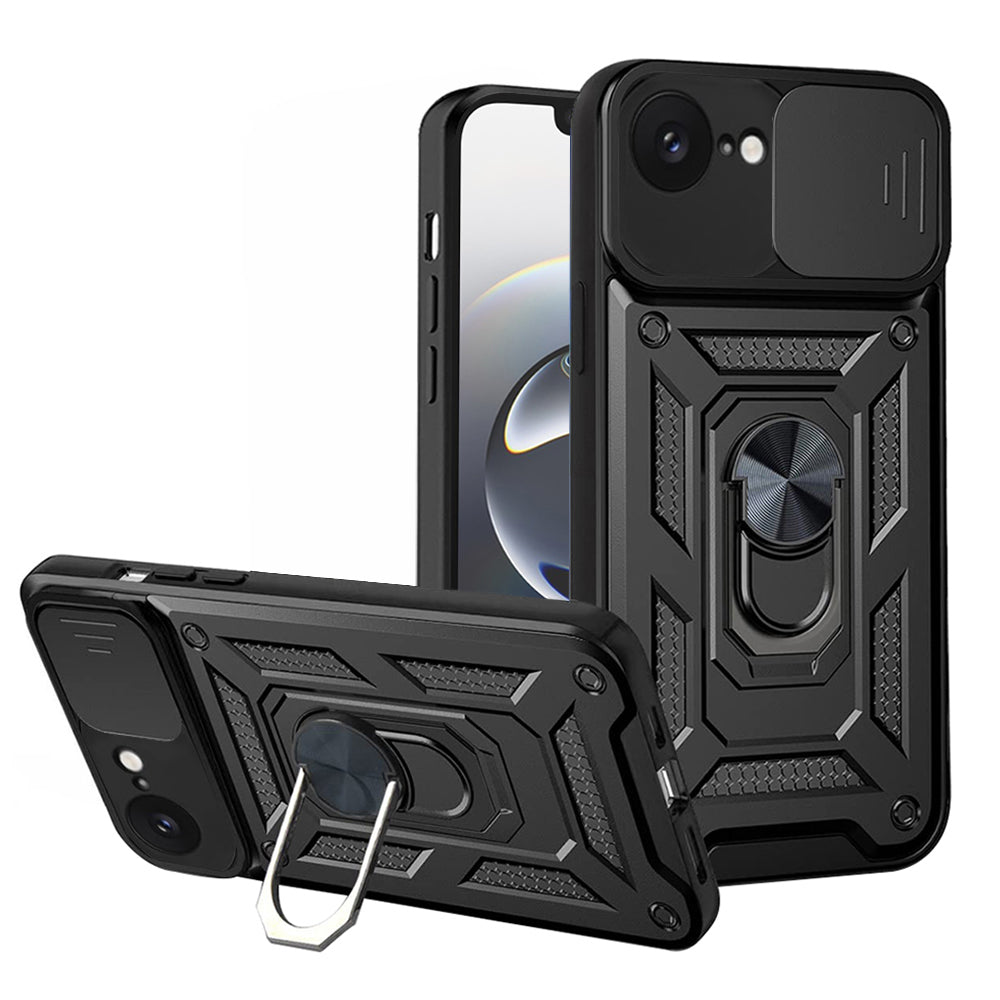 Tok Apple iPhone 17e / 16e-hez, Techsuit, CamShield, Fekete