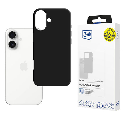 Tok Apple iPhone 17-hez, 3MK, Matt, Fekete