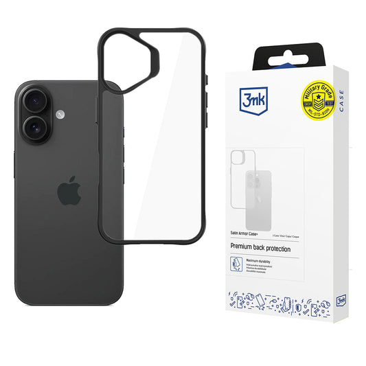 Tok a Apple iPhone 17-hez, 3MK, Satin Armor Case+, Fekete