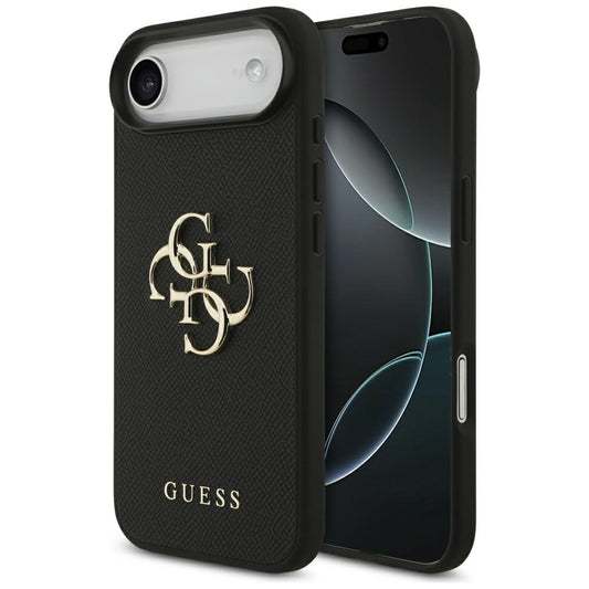 Tok Apple iPhone 17 Air-hoz, Guess, 4G Grained Big and Classic Logo, Fekete