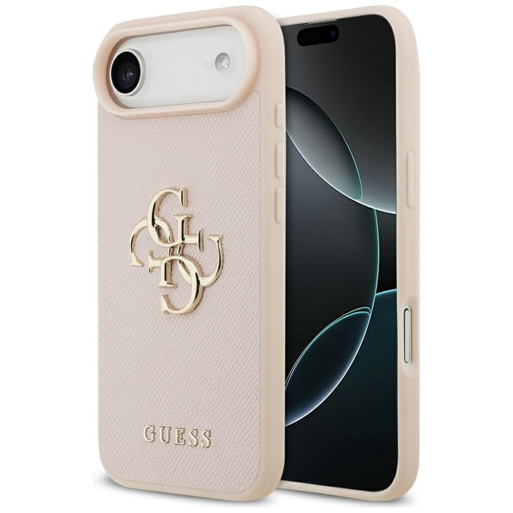 Tok Apple iPhone 17 Air-hoz, Guess, 4G Grained Big and Classic Logo, Rózsaszín