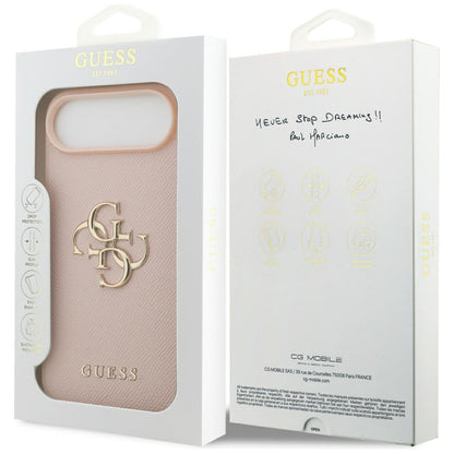 Tok Apple iPhone 17 Air-hoz, Guess, 4G Grained Big and Classic Logo, Rózsaszín