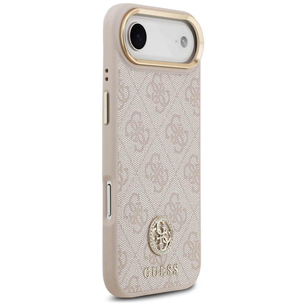 Tok Apple iPhone 17 Air-hoz, Guess, 4G Strass Logo és Nagy Pánt, Rózsaszín