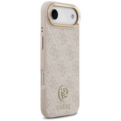 Tok Apple iPhone 17 Air-hoz, Guess, 4G Strass Logo és Nagy Pánt, Rózsaszín