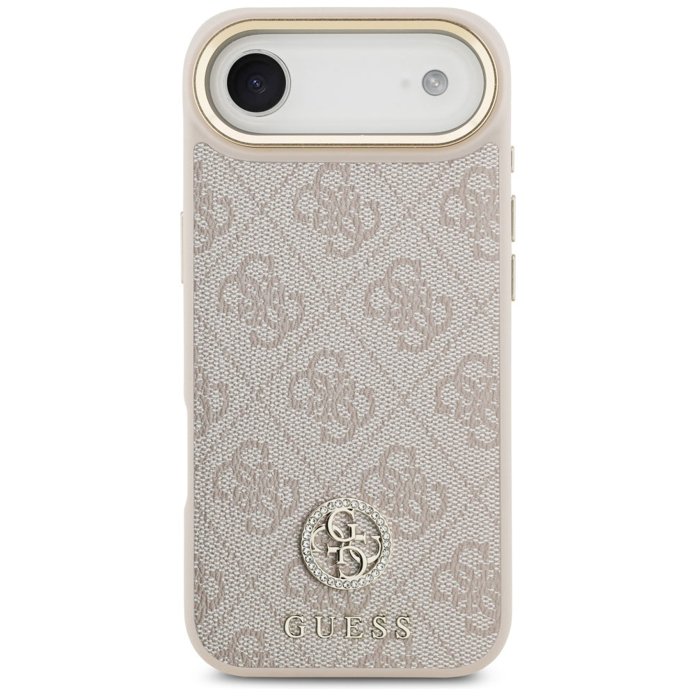 Tok Apple iPhone 17 Air-hoz, Guess, 4G Strass Logo és Nagy Pánt, Rózsaszín