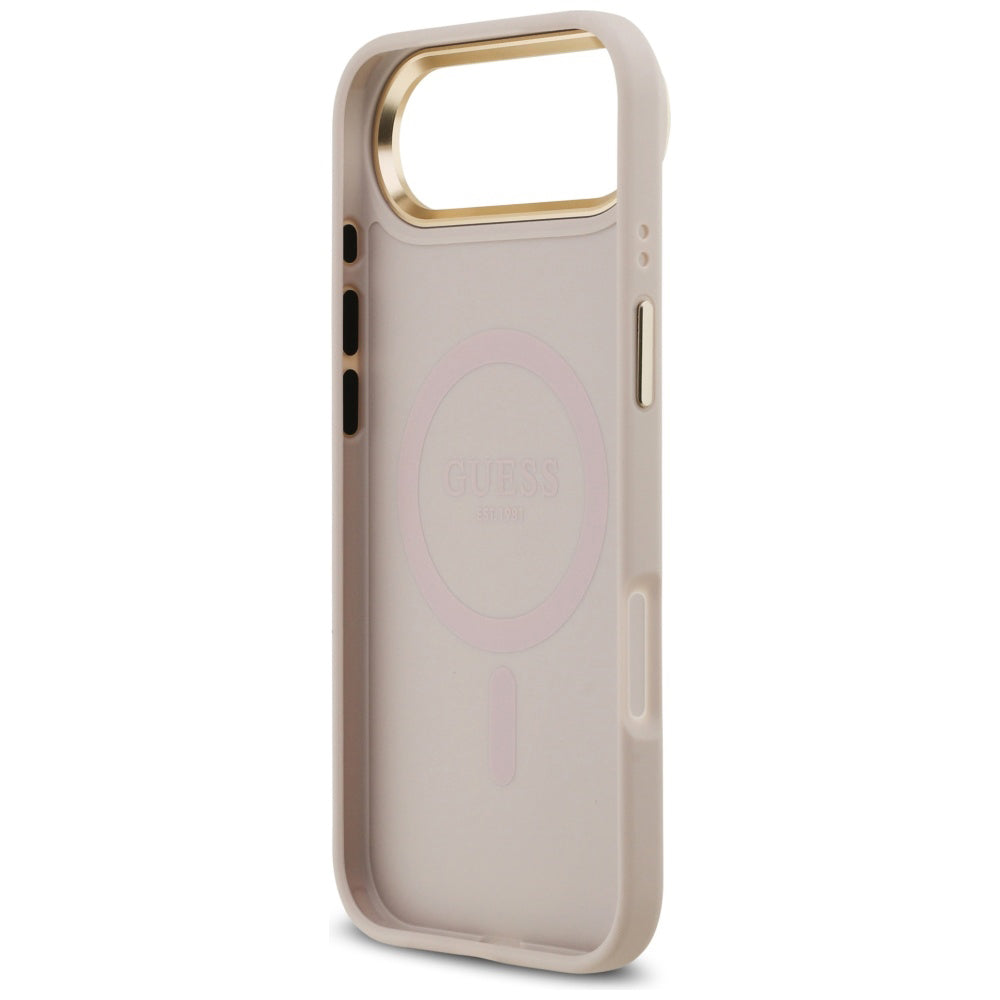 Tok Apple iPhone 17 Air-hoz, Guess, 4G Strass Logo és Nagy Pánt, Rózsaszín