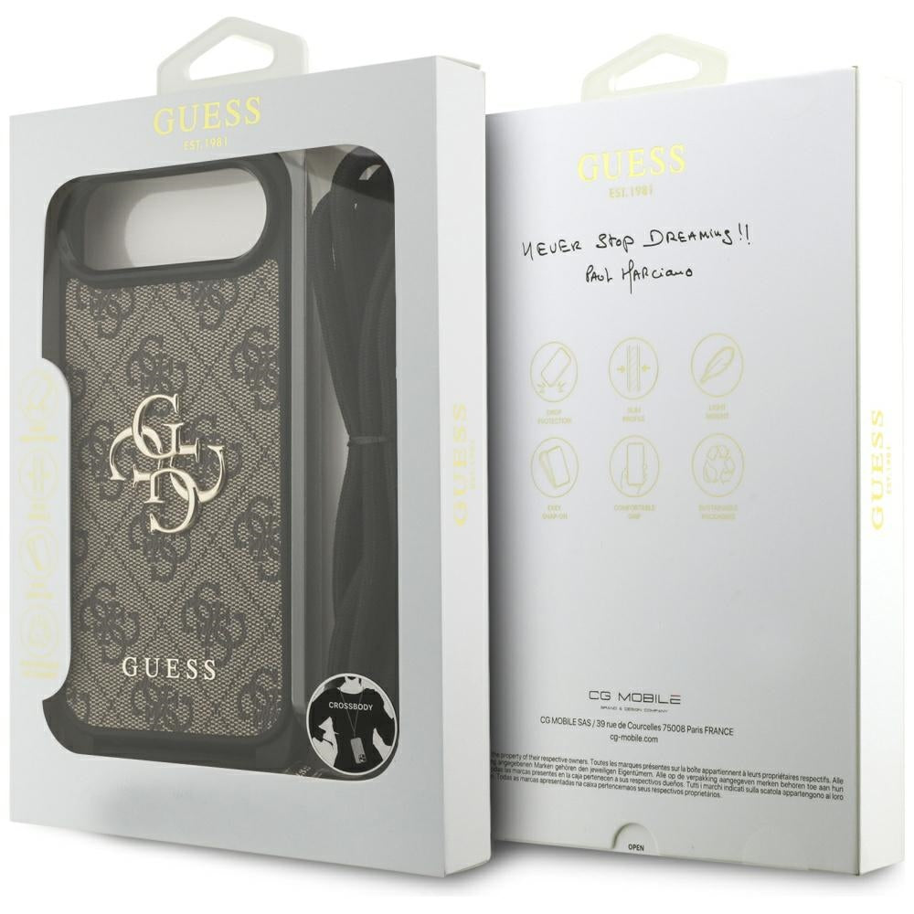 Tok a Apple iPhone 17 Air-hoz, Guess, Crossbody Cord 4G Big Log, barna