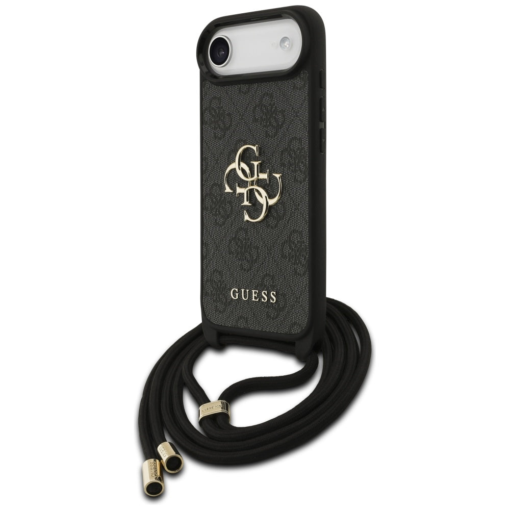Tok a Apple iPhone 17 Air-hoz, Guess, Crossbody Cord 4G Big Log, Fekete