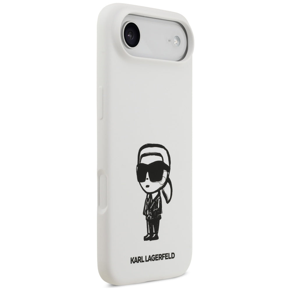 Tok a Apple iPhone 17 Air-hoz, Karl Lagerfeld, Sketch and Logo Karl, Fehér