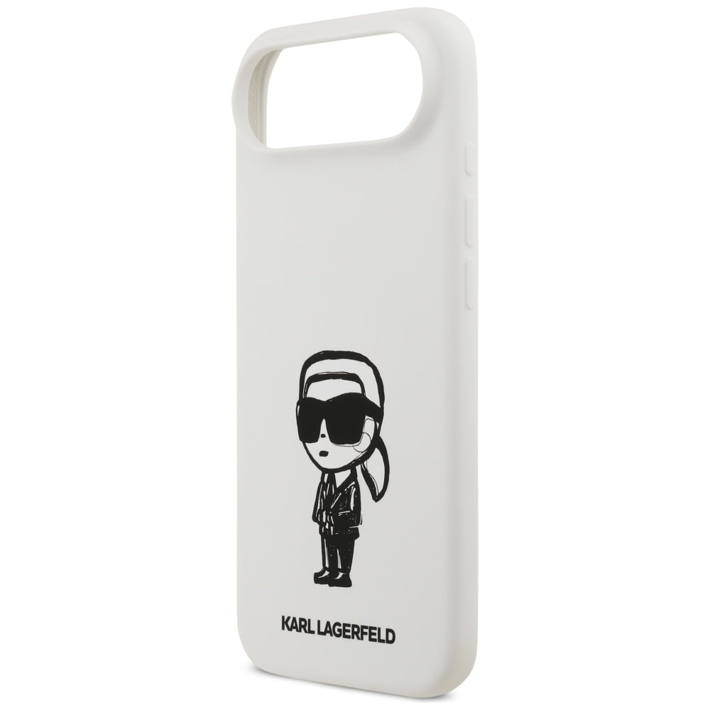 Tok a Apple iPhone 17 Air-hoz, Karl Lagerfeld, Sketch and Logo Karl, Fehér