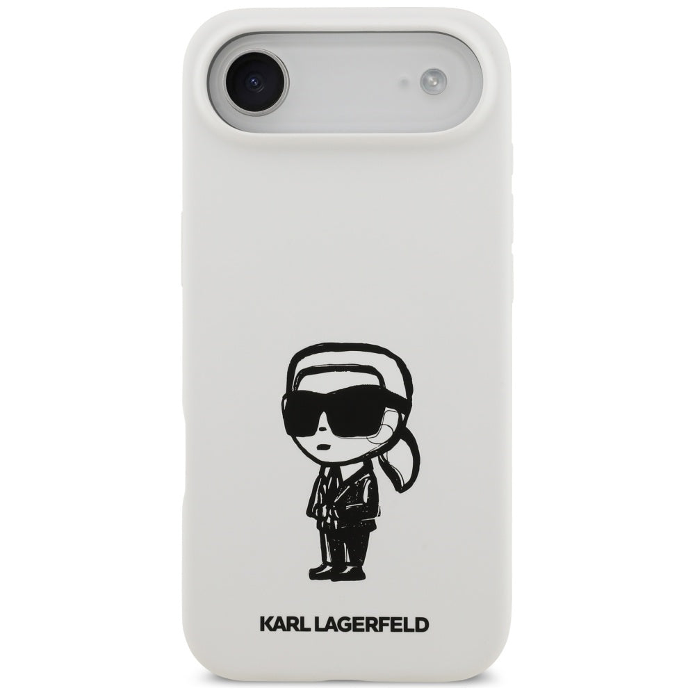 Tok a Apple iPhone 17 Air-hoz, Karl Lagerfeld, Sketch and Logo Karl, Fehér