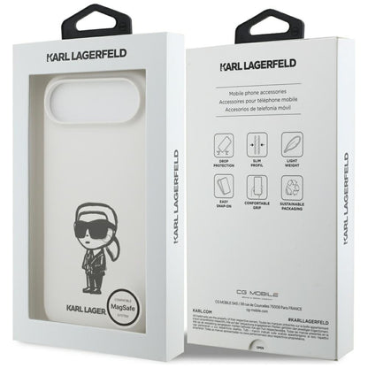 Tok a Apple iPhone 17 Air-hoz, Karl Lagerfeld, Sketch and Logo Karl, Fehér