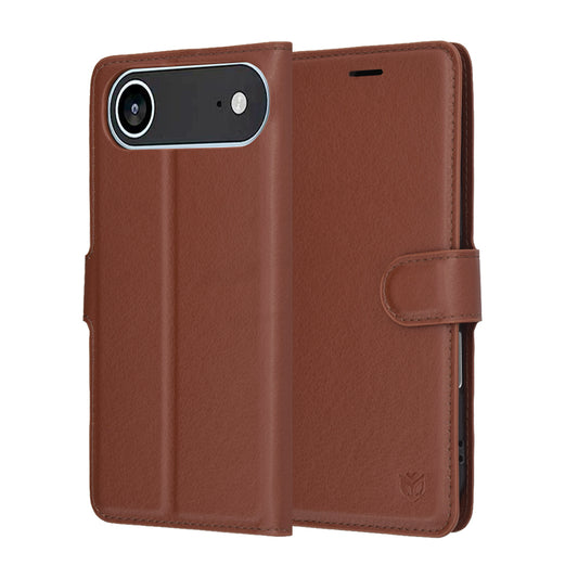 Tok Apple iPhone 17 Air-hoz, Techsuit, Leather Folio, Barna