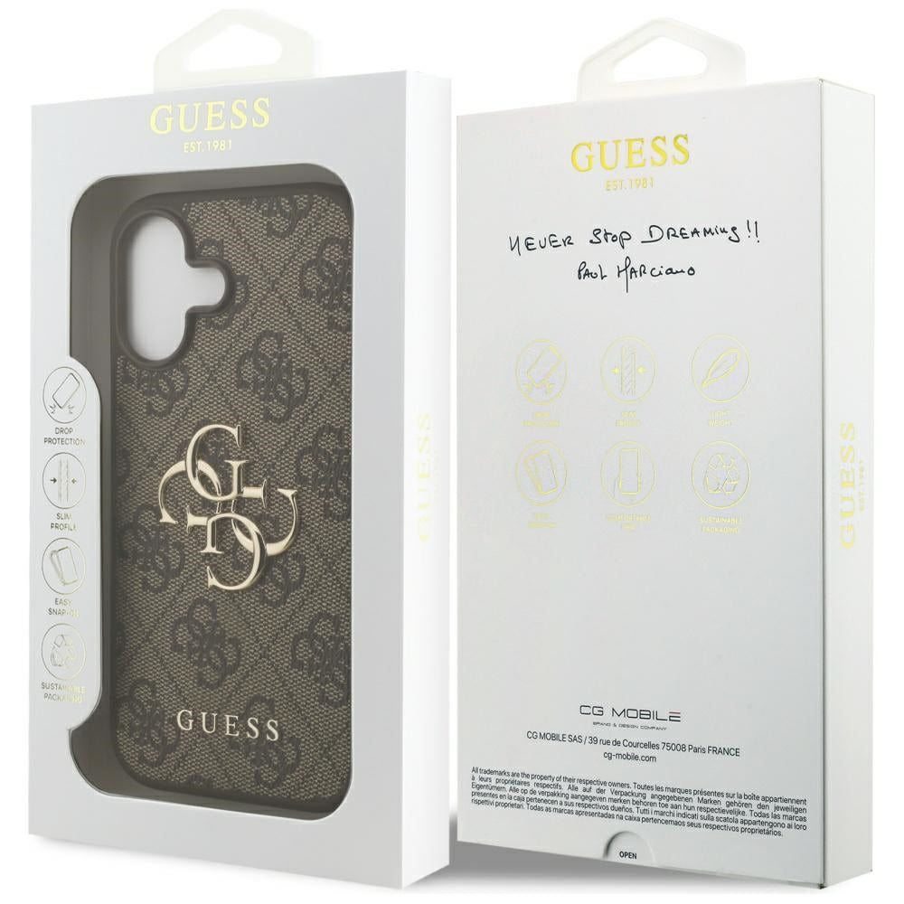 Tok Apple iPhone 17-hez, Guess, 4G Big Logo, Barna