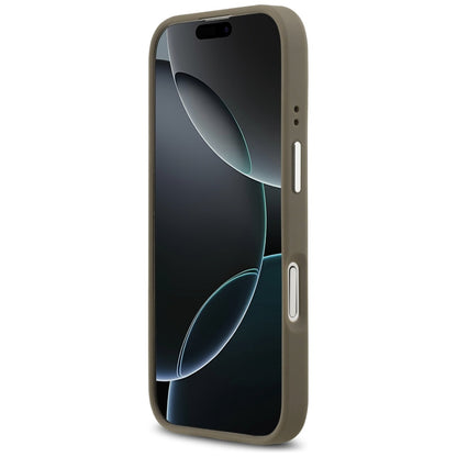 Tok Apple iPhone 17-hez, Guess, 4G Grained Big And Classic Logo, Barna Ezüst