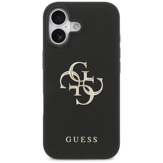 Tok Apple iPhone 17-hez, Guess, 4G Grained Big and Classic Logo, Fekete