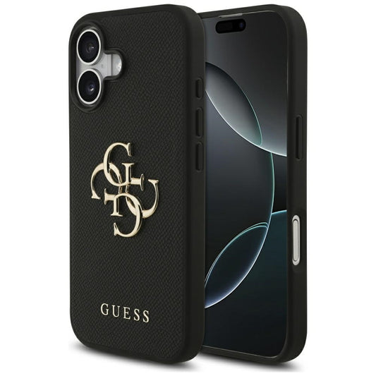 Tok Apple iPhone 17-hez, Guess, 4G Grained Big and Classic Logo, Fekete