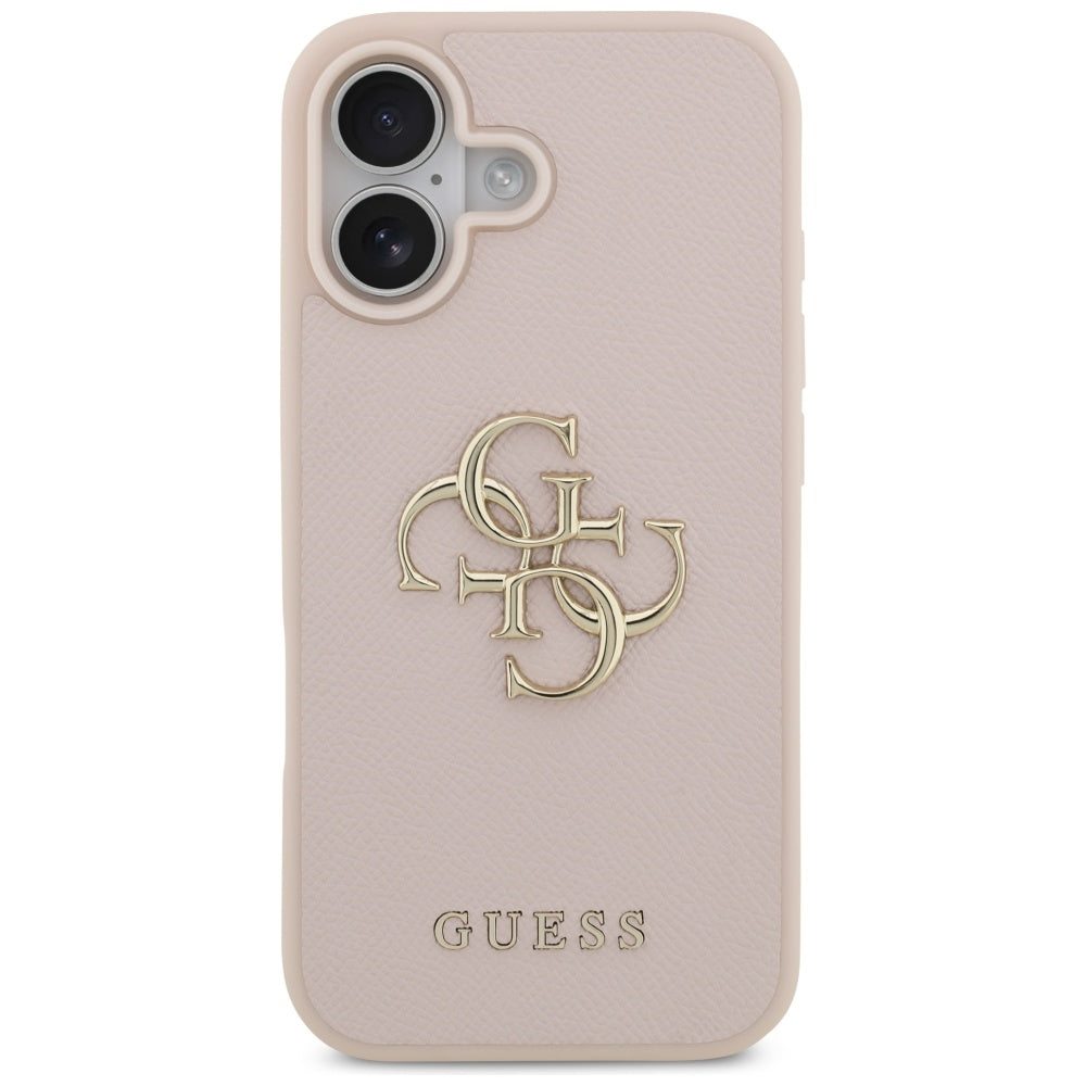Tok a Apple iPhone 17-hez, Guess, 4G Grained Big and Classic Logo, Rózsaszín
