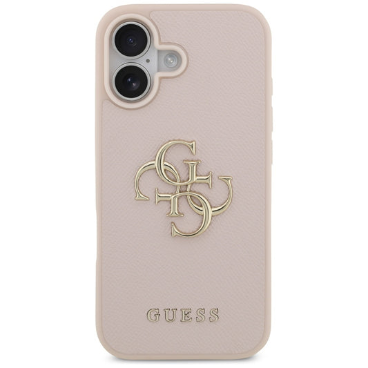Tok a Apple iPhone 17-hez, Guess, 4G Grained Big and Classic Logo, Rózsaszín
