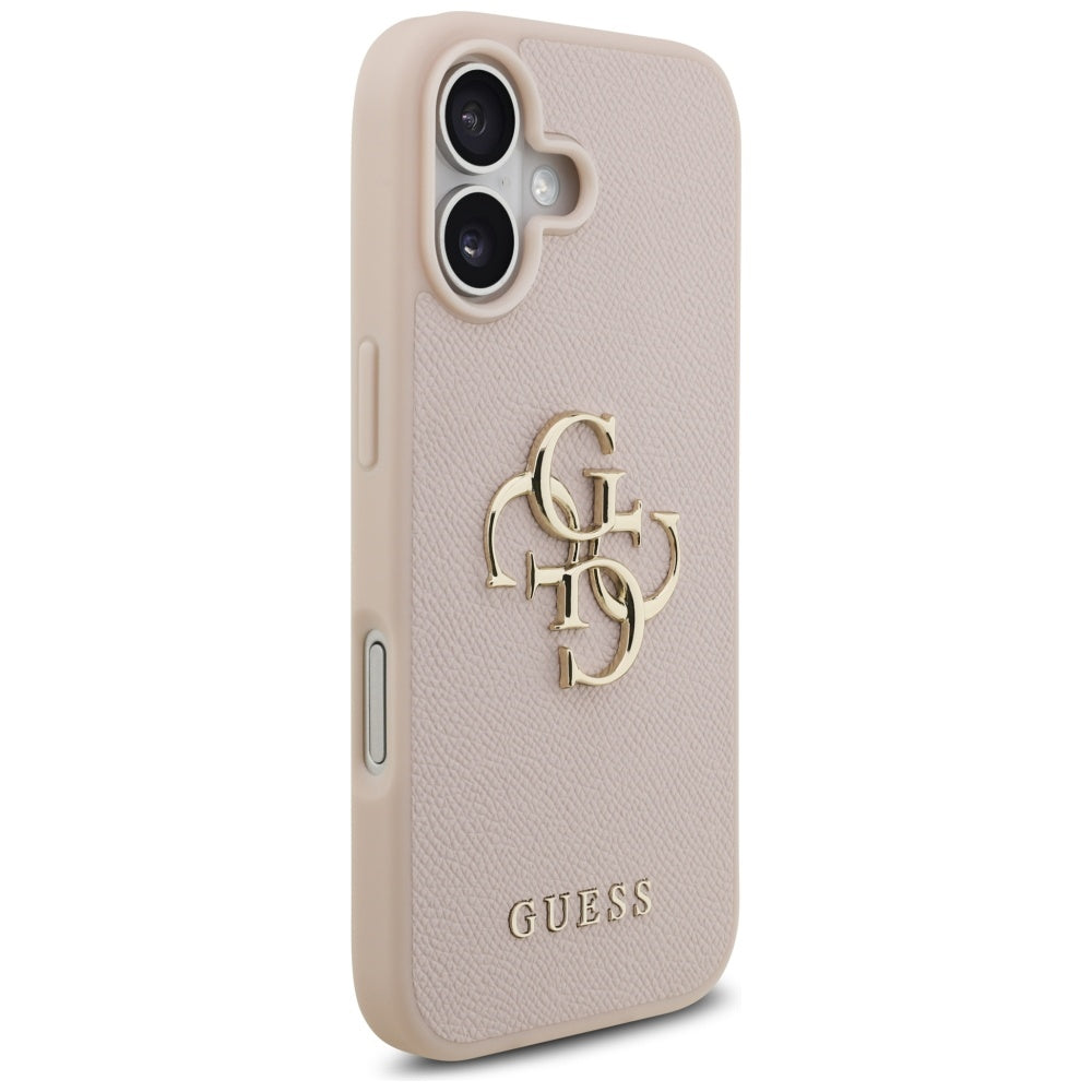 Tok a Apple iPhone 17-hez, Guess, 4G Grained Big and Classic Logo, Rózsaszín