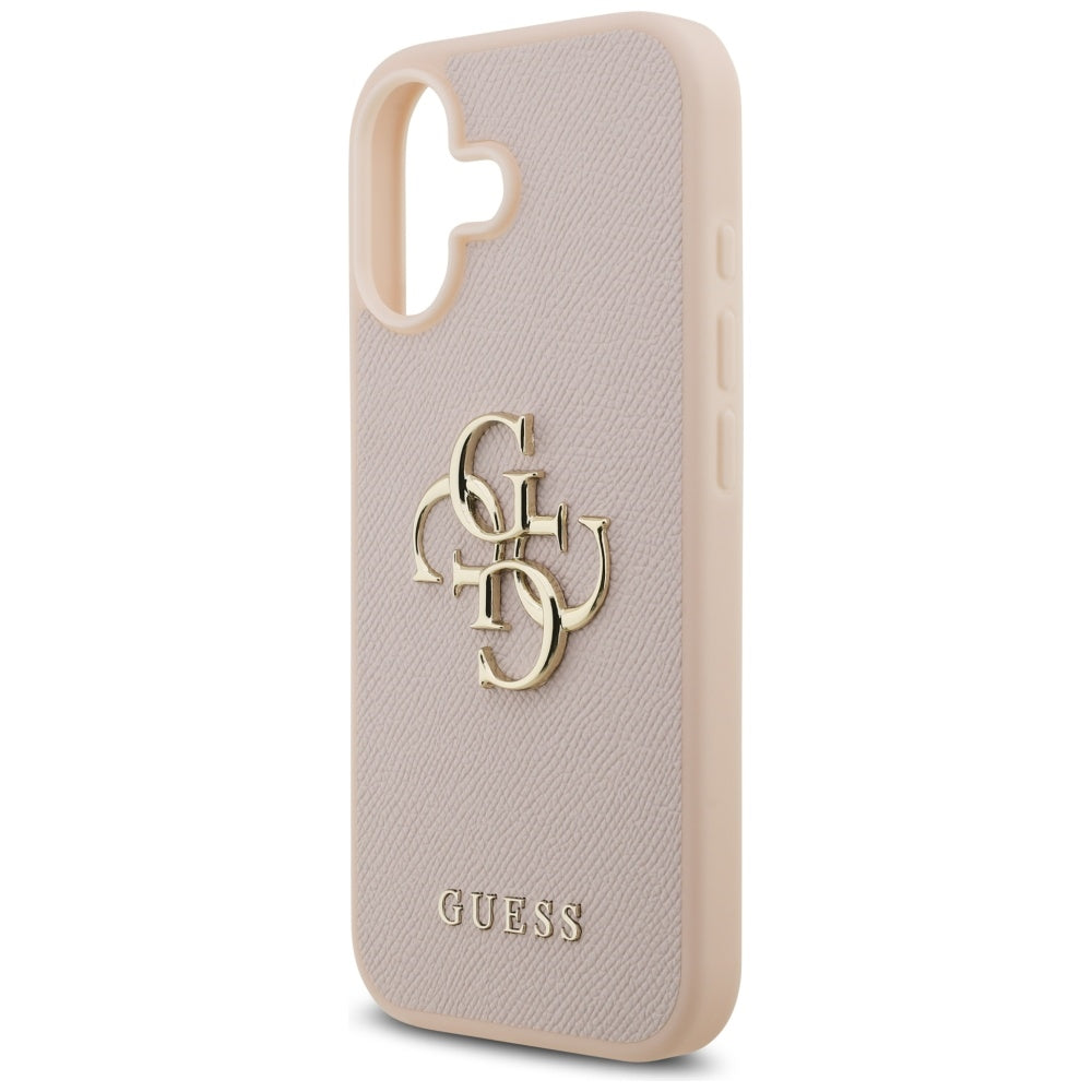 Tok a Apple iPhone 17-hez, Guess, 4G Grained Big and Classic Logo, Rózsaszín