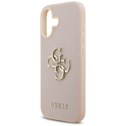 Tok a Apple iPhone 17-hez, Guess, 4G Grained Big and Classic Logo, Rózsaszín
