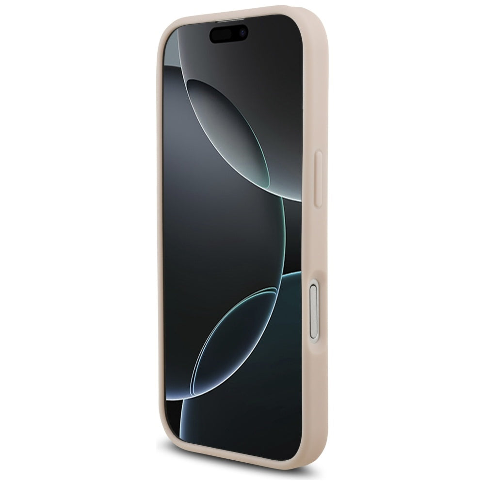 Tok a Apple iPhone 17-hez, Guess, 4G Grained Big and Classic Logo, Rózsaszín