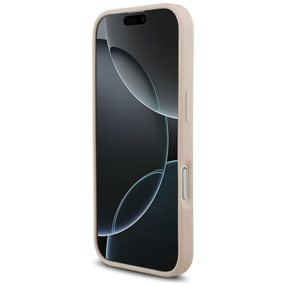 Tok a Apple iPhone 17-hez, Guess, 4G Grained Big and Classic Logo, Rózsaszín