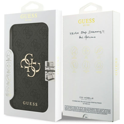 Tok Apple iPhone 17-hez, Guess, 4G Metal Logo, Fekete