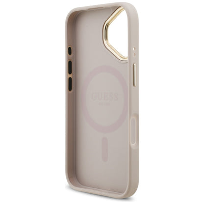 Tok Apple iPhone 17-hez, Guess, 4G Strass Logo és Nagy Pánt, Rózsaszín