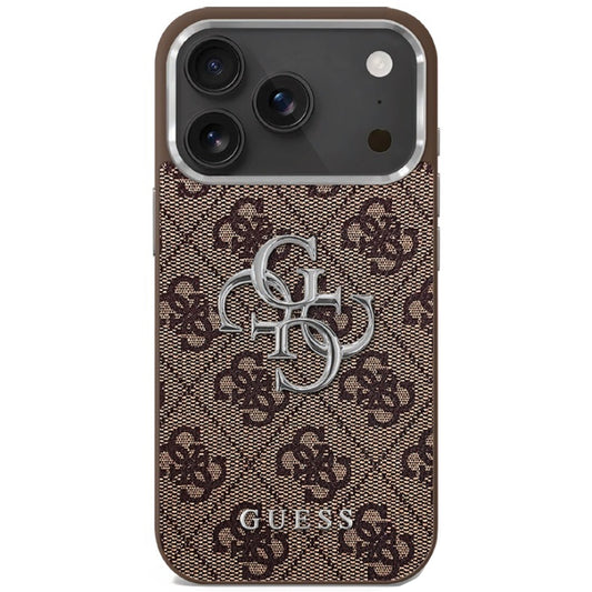 Tok Apple iPhone 17-hez, Guess, Big 4G Logo Classic, Barna Ezüst