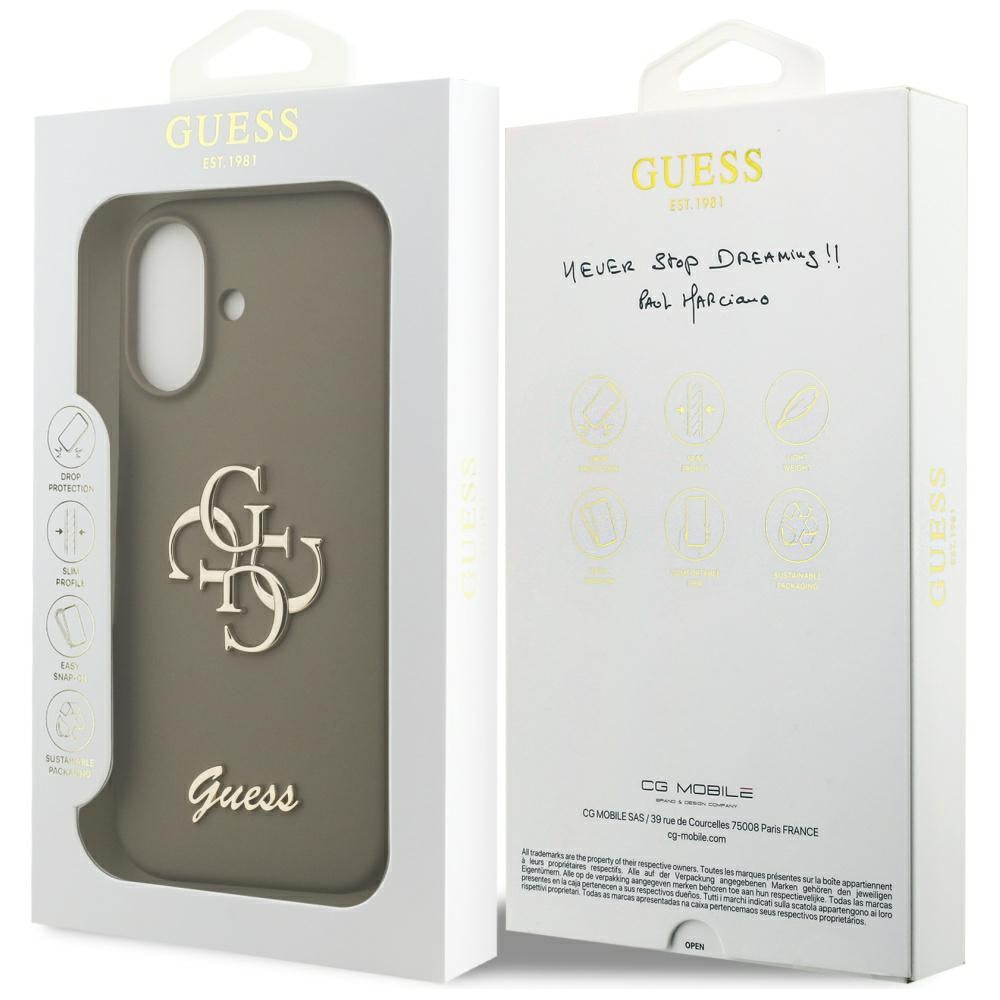 Tok a Apple iPhone 17-hez, Guess, Big 4G Script, Barna