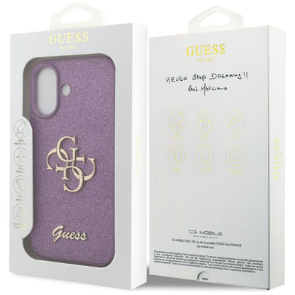 Tok a Apple iPhone 17-hez, Guess, Fixed Glitter Big 4G, Lila