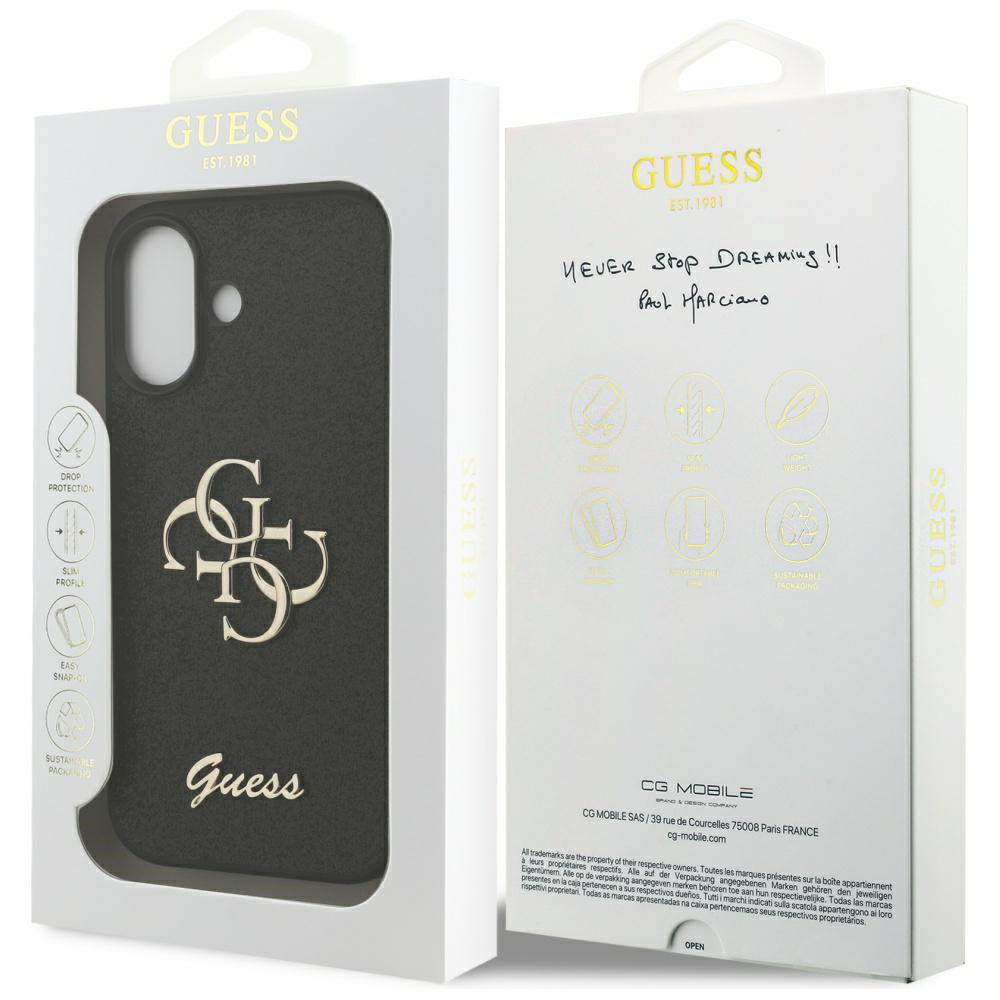 Tok a Apple iPhone 17-hez, Guess, Fixed Glitter Big 4G, Fekete