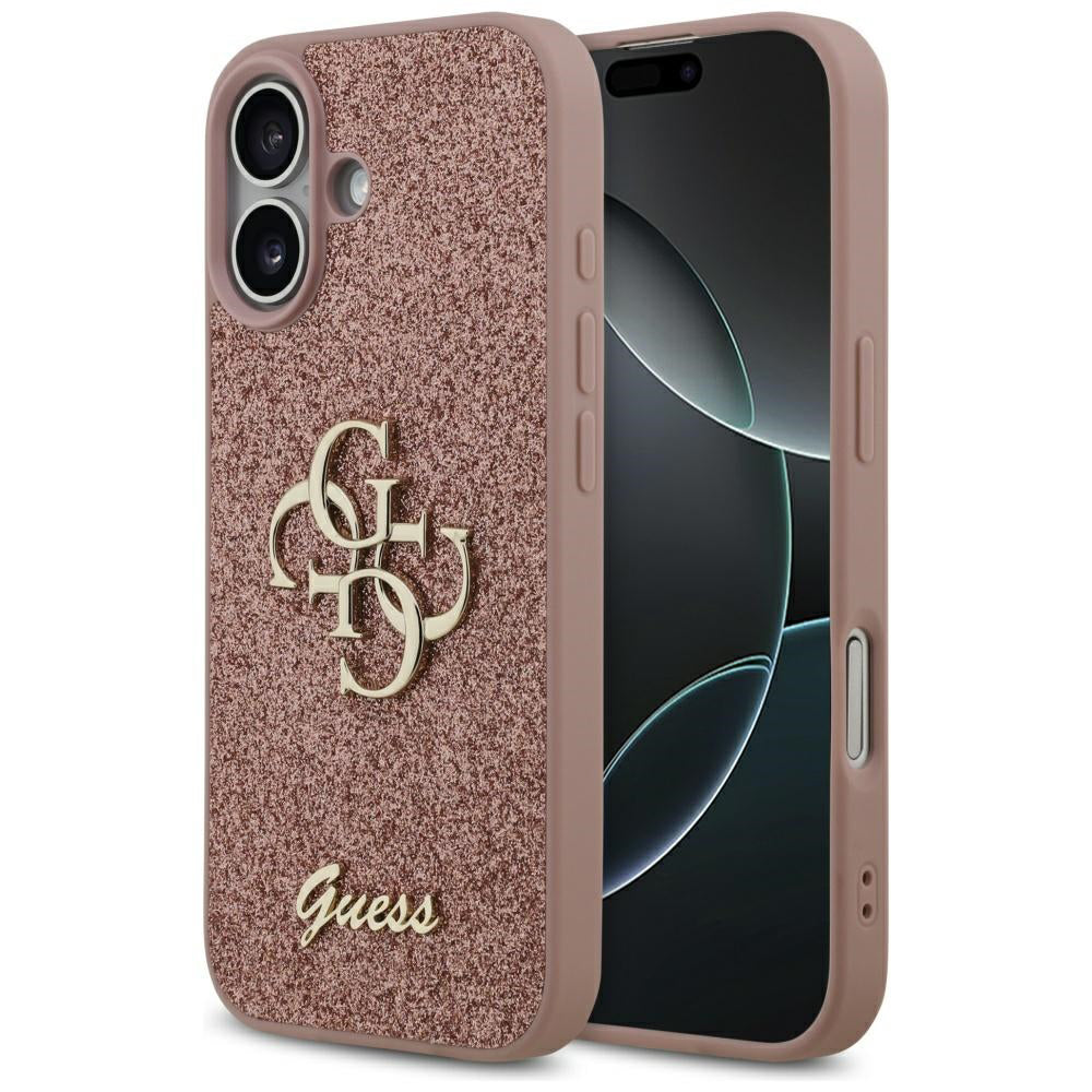 Tok Apple iPhone 17-hez, Guess, Fixed Glitter Big 4G, Rózsaszín