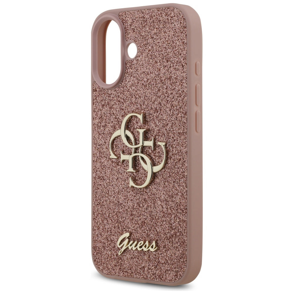 Tok Apple iPhone 17-hez, Guess, Fixed Glitter Big 4G, Rózsaszín