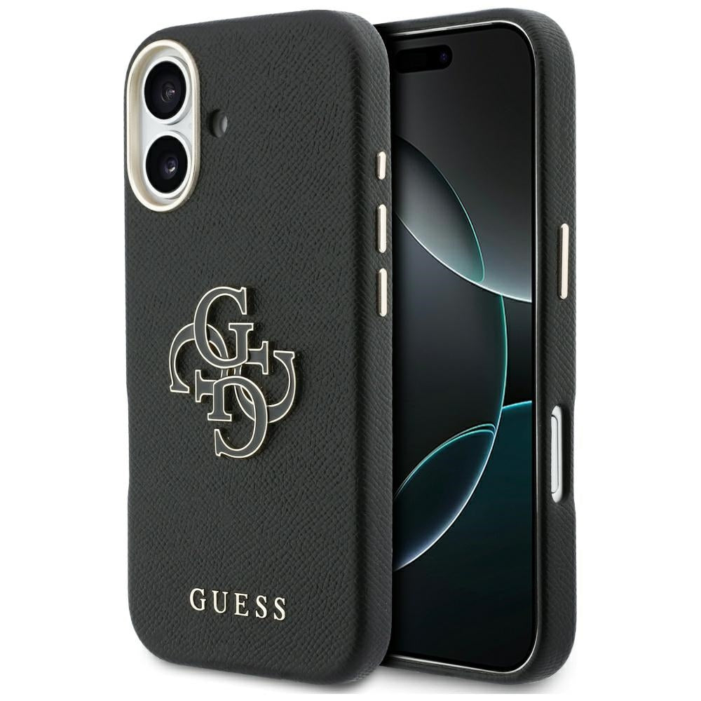 Tok Apple iPhone 17-hez, Guess, Resin Logo, Fekete