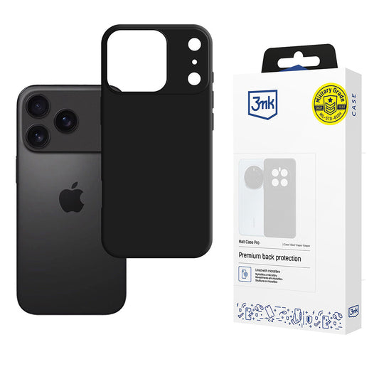 Tok a Apple iPhone 17 Pro-hoz, 3MK, Matt Pro, Fekete