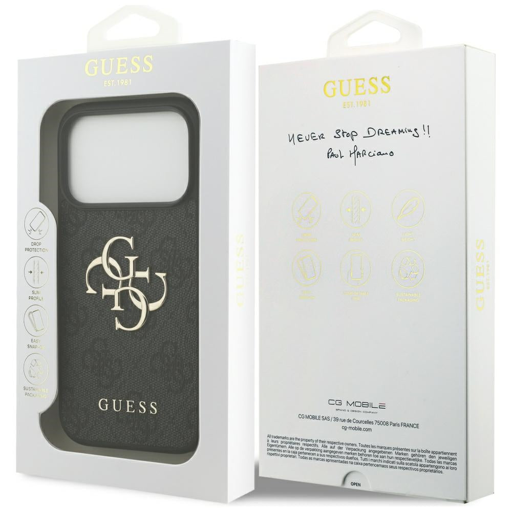 Tok a Apple iPhone 17 Pro-hoz, Guess, 4G Big Logo, Fekete