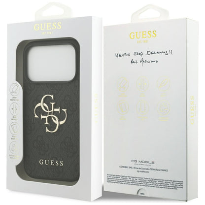 Tok a Apple iPhone 17 Pro-hoz, Guess, 4G Big Logo, Fekete