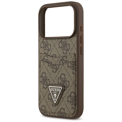 Tok a Apple iPhone 17 Pro-hoz, Guess, 4G Double Card Triangle, Barna