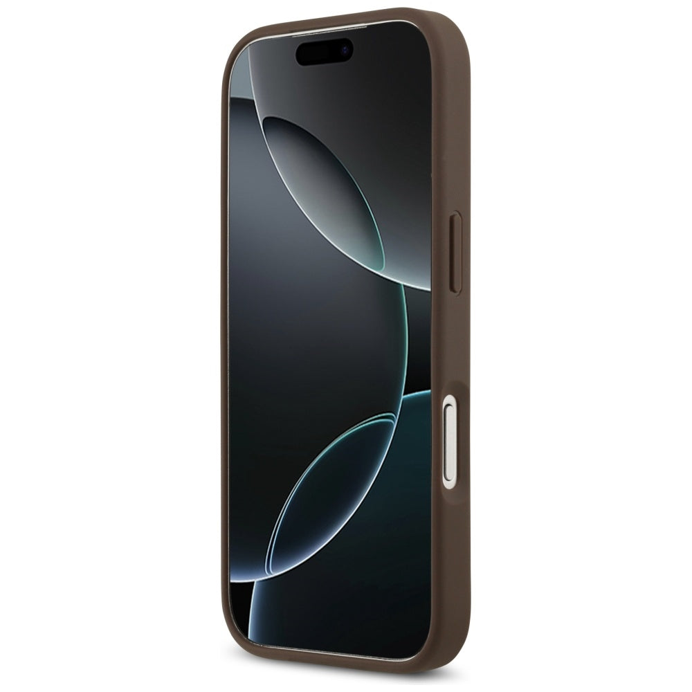 Tok a Apple iPhone 17 Pro-hoz, Guess, 4G Double Card Triangle, Barna