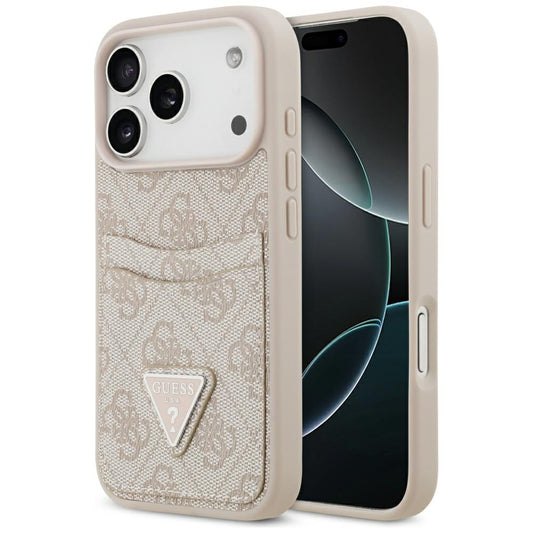Tok Apple iPhone 17 Pro-hoz, Guess, 4G Double Card Triangle, Rózsaszín